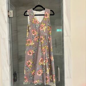 Floral Sleeveless Dress - Purple and Pink